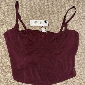 garage corset top - burgundy
